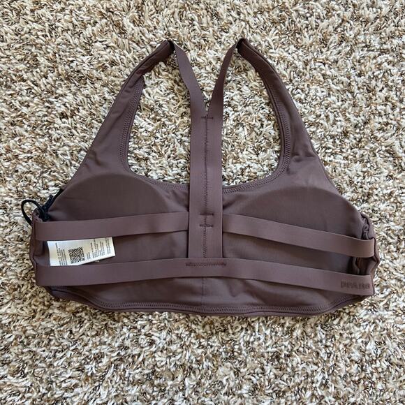 Prana Sculpt Deep Breath Bra Women's M Light Espresso Scoop Neck Strappy Back - Picture 5 of 9